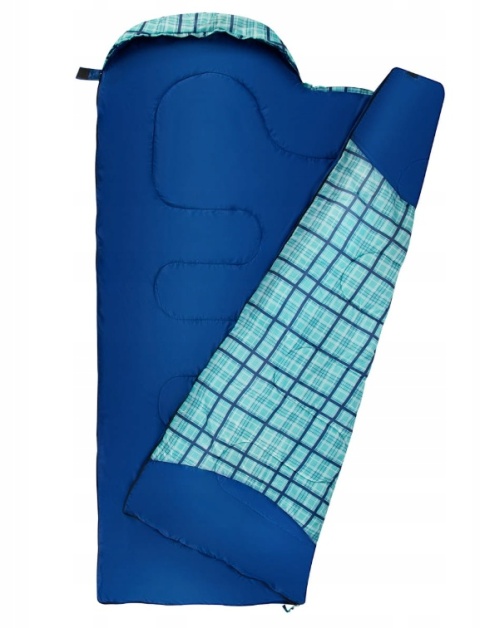 Śpiwór NILS CAMP NC2009 Rozmiar L. 220 cm Niebeska kratka