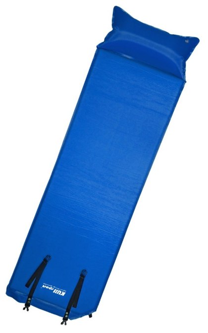 Materac Mata Karimata Turystyczna Lekka Nadmuchiwana z Poduszką KUBISPORT 186x53 cm niebieski