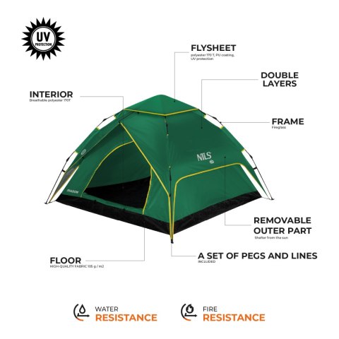 NC4801 ZIELONY NAMIOT SHADOW 2 NILS CAMP