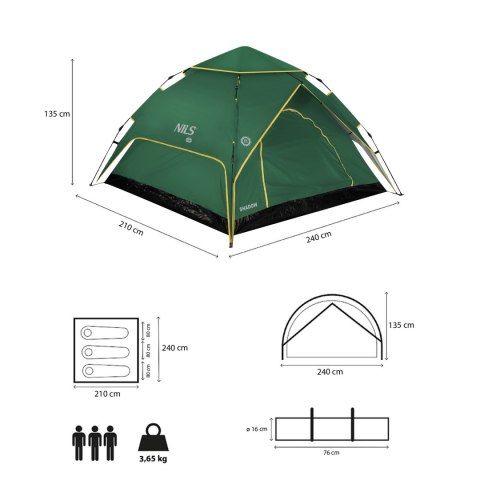 NC4801 ZIELONY NAMIOT SHADOW 2 NILS CAMP