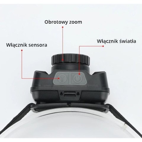 Latarka czołowa Libox LB0106 (450 m; Biały zimny)