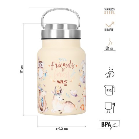 NC3806 BUTELKA NA WODĘ 520ML STALOWA FOREST NILS CAMP