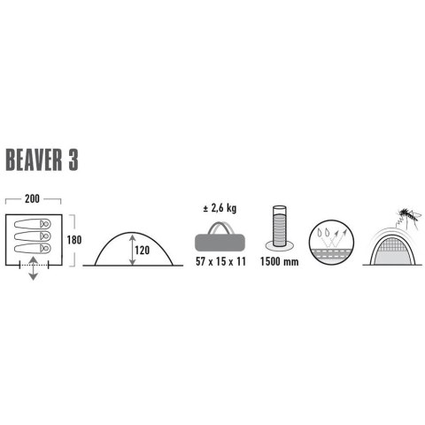 Namiot High Peak Beaver 3 czarny 10320