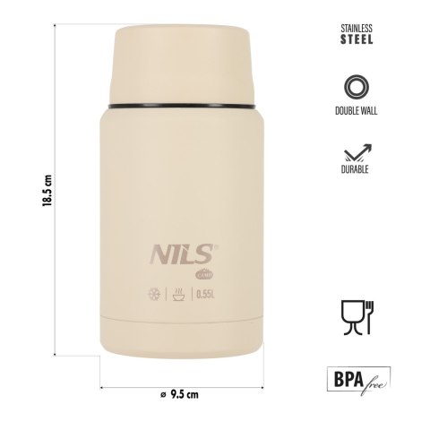 NC3807 TERMOS OBIADOWY 550ML BEŻOWY NILS CAMP