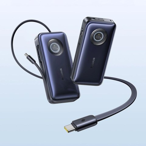 Powerbank Baseus EnerCore CR11 20000mAh 100W ze zwijanym kablami USB-C - czarny