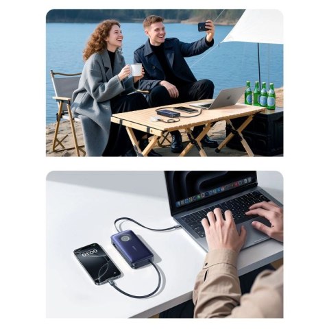 Powerbank Baseus EnerCore CR11 20000mAh 100W ze zwijanym kablami USB-C - czarny