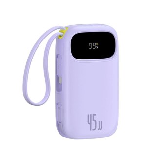 Powerbank Baseus EnerFill FC31 20000mAh 45W z wyświetlaczem z kablami USB-C i Lightning - fioletowy