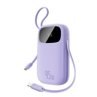 Powerbank Baseus EnerFill FC31 20000mAh 45W z wyświetlaczem z kablami USB-C i Lightning - fioletowy