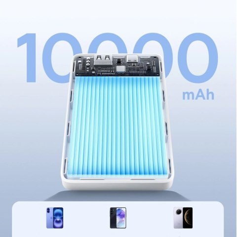 Powerbank Baseus EnerFill FP11 10000mAh 15W z białym kablem USB-C 20V/3A 30cm - biały