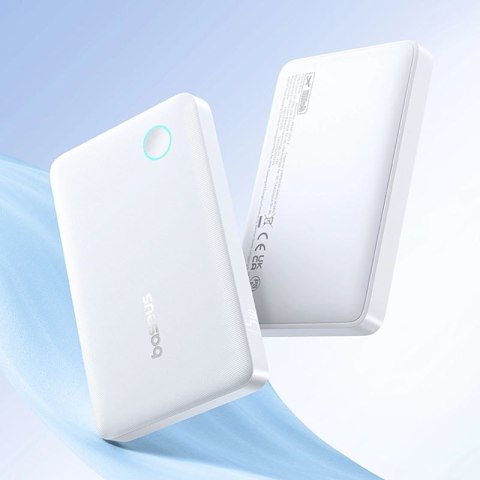 Powerbank Baseus EnerFill FP11 10000mAh 15W z białym kablem USB-C 20V/3A 30cm - biały