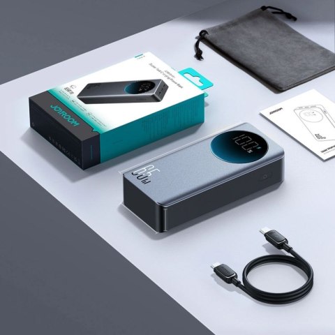 Powerbank Joyroom JR-PBF05 Pro 30000mAh 65W z wyświetlaczem cyfrowym 2x USB-C 1x USB-A - czarny