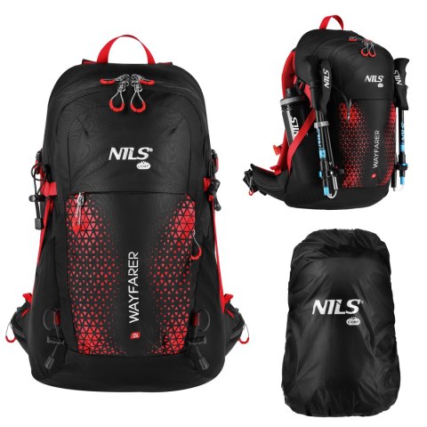 NC1925 PLECAK TURYSTYCZNY CZERWONY WAYFARER 35L NILS CAMP