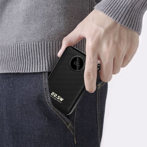 Powerbank Dudao K14+ 20000mAh 22.5W USB-C / USB-A / wbudowane kable Lightning i USB-C - czarny