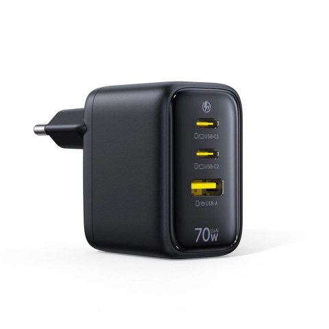 Ładowarka sieciowa Baseus EnerFill FE22 70W 2 x USB-C + USB-A - czarna