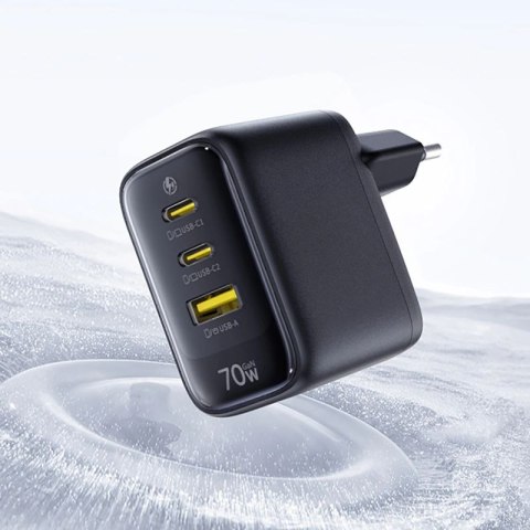 Ładowarka sieciowa Baseus EnerFill FE22 70W 2 x USB-C + USB-A - czarna