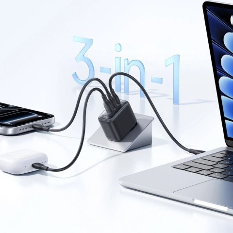 Ładowarka sieciowa Baseus EnerFill FE22 70W 2 x USB-C + USB-A - czarna