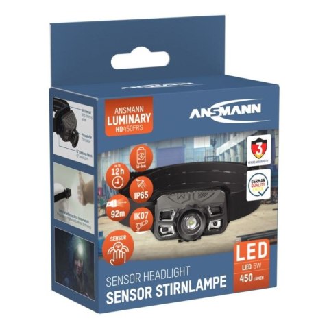 Latarka czołowa Ansmann priekiniu žibintu HD450FRS Li-Ion, USB-C 1600-0528