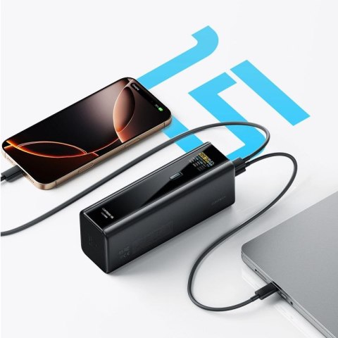 Powerbank Cuktech PB200U 210 W 20000 mAh 2x USB-C + USB-A z wyświetlaczem TFT i kablem USB-C 240 W - czarny