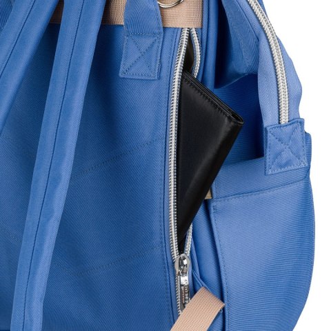 Plecak mommy-bag wykonany z poliestru w niebieskim kolorze - Peterson