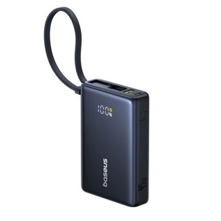 Powerbank Baseus PicoGo 10000mAh 45W z wyświetlaczem cyfrowym z wbudowanym kablem USB-C - czarny