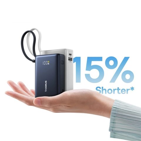 Powerbank Baseus PicoGo 10000mAh 45W z wyświetlaczem cyfrowym z wbudowanym kablem USB-C - czarny