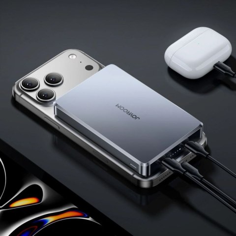 Powerbank Joyroom JR-PBM08 Pro 22,5W 10000mAh z ładowaniem bezprzewodowym 2x USB-C - szary
