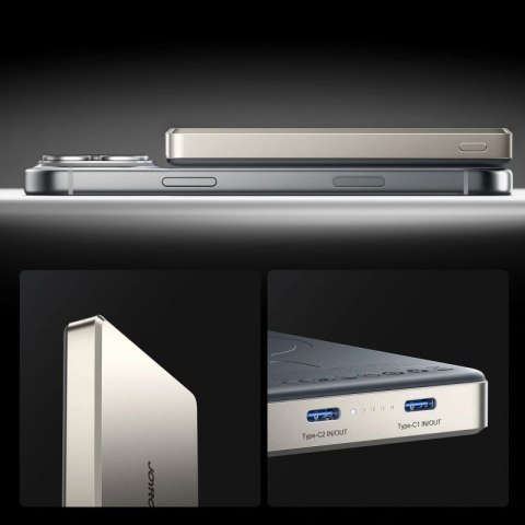 Powerbank Joyroom JR-PBM08 Pro 22,5W 10000mAh z ładowaniem bezprzewodowym 2x USB-C - tytanowy