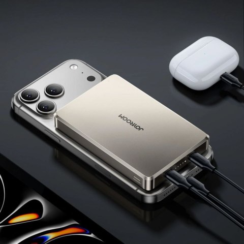 Powerbank Joyroom JR-PBM08 Pro 22,5W 10000mAh z ładowaniem bezprzewodowym 2x USB-C - tytanowy