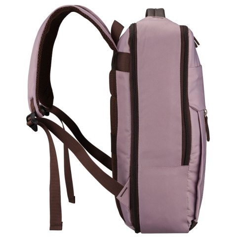 Różowy, podróżny plecak wykonany z poliestru, wyposażony w port USB - Peterson