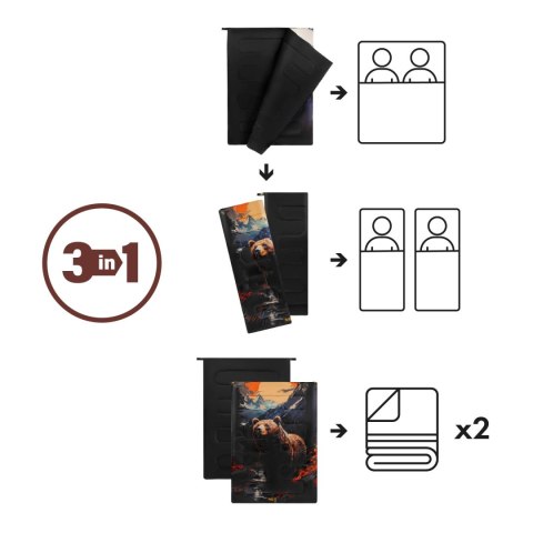 NC3601 ŚPIWÓR 3W1 DWUOSOBOWY BEAR NILS CAMP