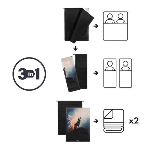 NC3601 ŚPIWÓR 3W1 DWUOSOBOWY WOLF NILS CAMP