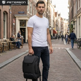 Pojemny plecak na laptopa z portem USB - Peterson