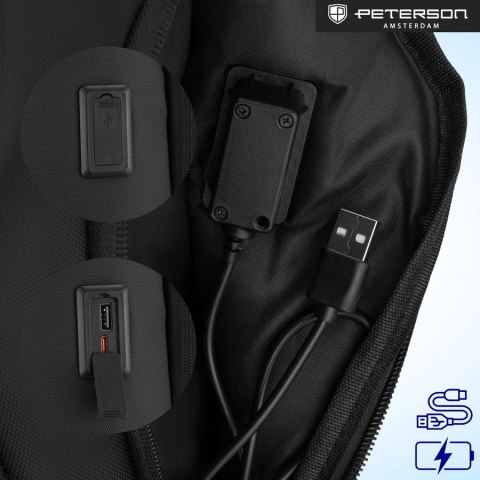 Pojemny plecak na laptopa z portem USB - Peterson