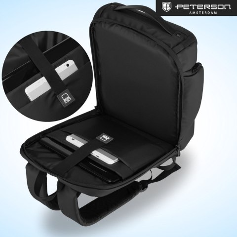Pojemny plecak na laptopa z portem USB - Peterson