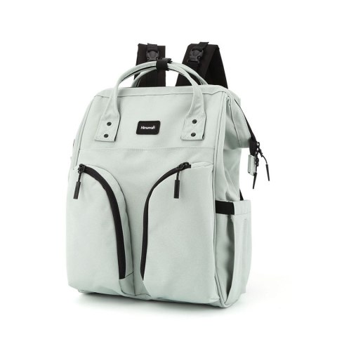 Miętowy plecak typu mommy bag z termicznymi kieszeniami - Himawari