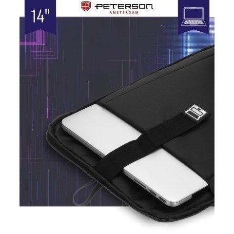 Granatowy plecak podróżny z kieszenią na laptopa do 14 cali - Peterson