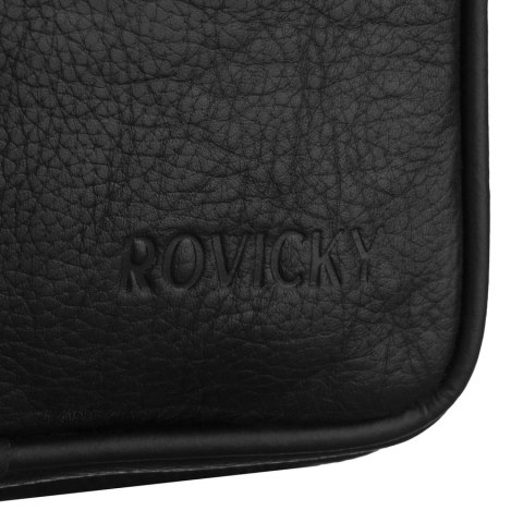 Czarny plecak miejski na jedno ramię wykonany ze skóry naturalnej - Rovicky
