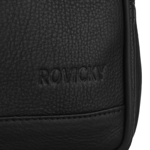 Plecak miejski na jedno ramię wykonany ze skóry naturalnej w czarnym kolorze - Rovicky