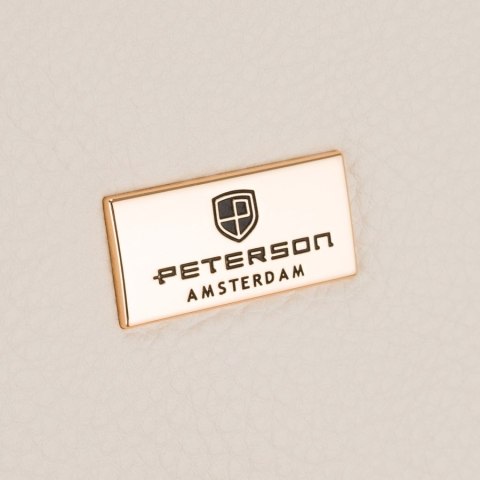 Mały plecak damski miejski beżowy pikowany listonoszka na ramię 2w1 ze skóry ekologicznej - Peterson