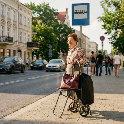 NC4303 WÓZEK NA ZAKUPY Z SIEDZISKIEM 40L CZARNY NILS